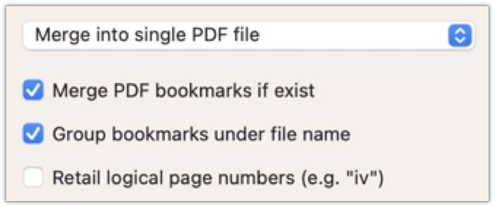 PDFGenius - PDF Merging options 