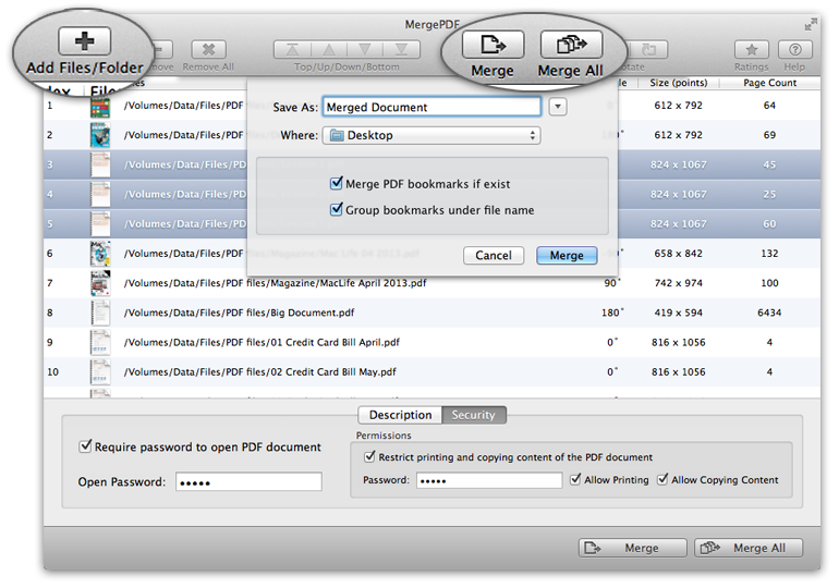 Simple and efficient way to merge PDF files