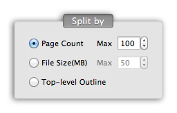 PDFSplitter Pro - Split PDF documents by page count, file size and top-level outline options.