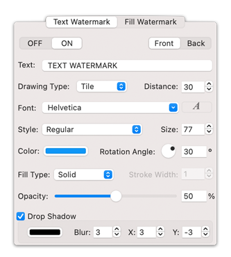 WatermarkPDF - Full control set to customize text watermark