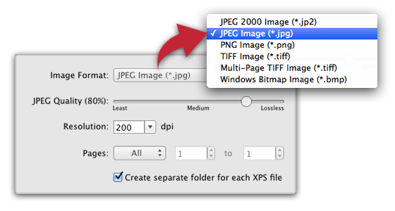 XPS-to-PDF - XPS to image conversion and raster image extraction from XPS documents  settings