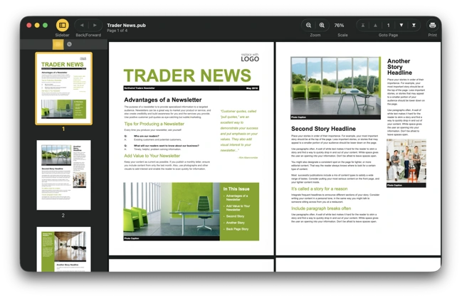 PUB Reader screenshot